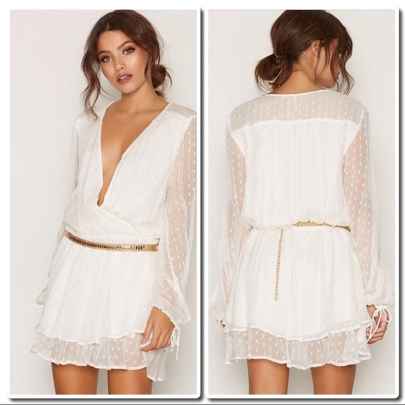 Free People Daliah Mini Dress in Ivory Sz S - Picture 1 of 14
